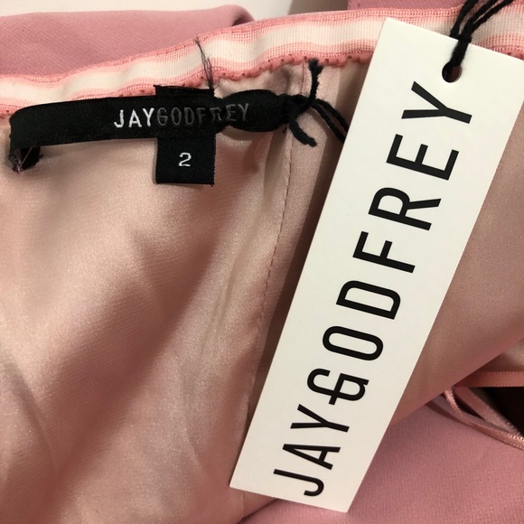 NWT JAYGODFREY Rollins Off shoulder ruffle top midi dress pink rose 2 - Picture 13 of 16